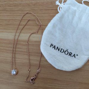 Pandora Rose Gold Classic Elegance Necklace with pouch